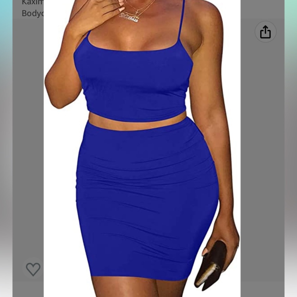 Blue two piece bodycon